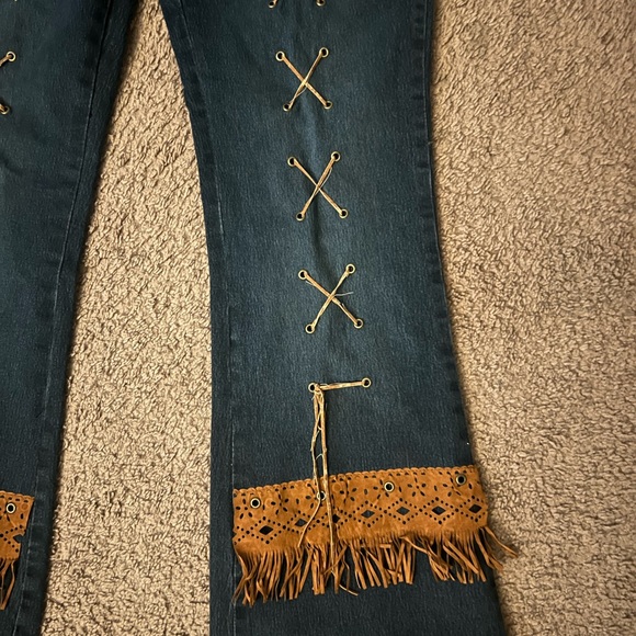 COPY - Rare Gorgeous Country style lace up jeans - Picture 3 of 7
